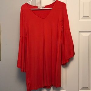 Orange Bell Sleeve Dress